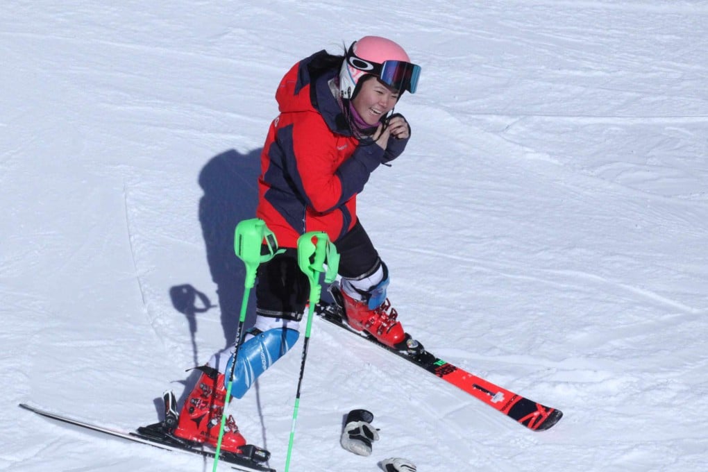 Hong Kong alpine skier Audrey King after training at the Yanqing National Alpine Skiing Centre for the Beijing 2022 Winter Olympics. Photo: HKSF&OC