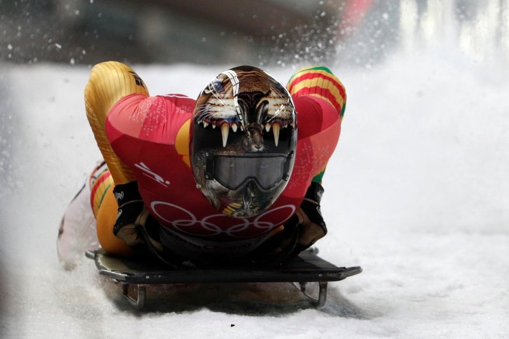 Akwasi Frimpong of Ghana competes in the men’s skeleton heats at the 2018 Pyeongchang Winter Olympics. Photo: Reuters/Edgar Su