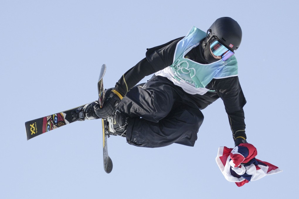 Birk Ruud completes his final run on the way to winning gold in the men’s freeski big air competition. Photo: Xinhua