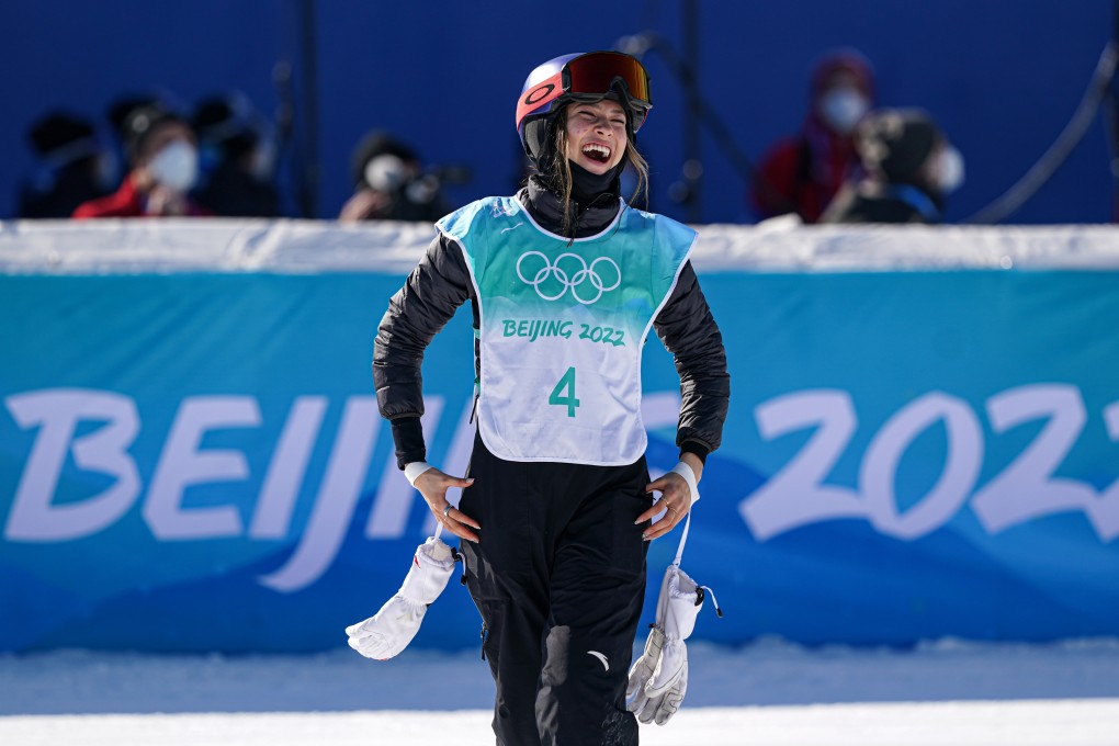 Eileen Gu cheers her victory at the Beijing 2022 Winter Olympics. Photo: DPA