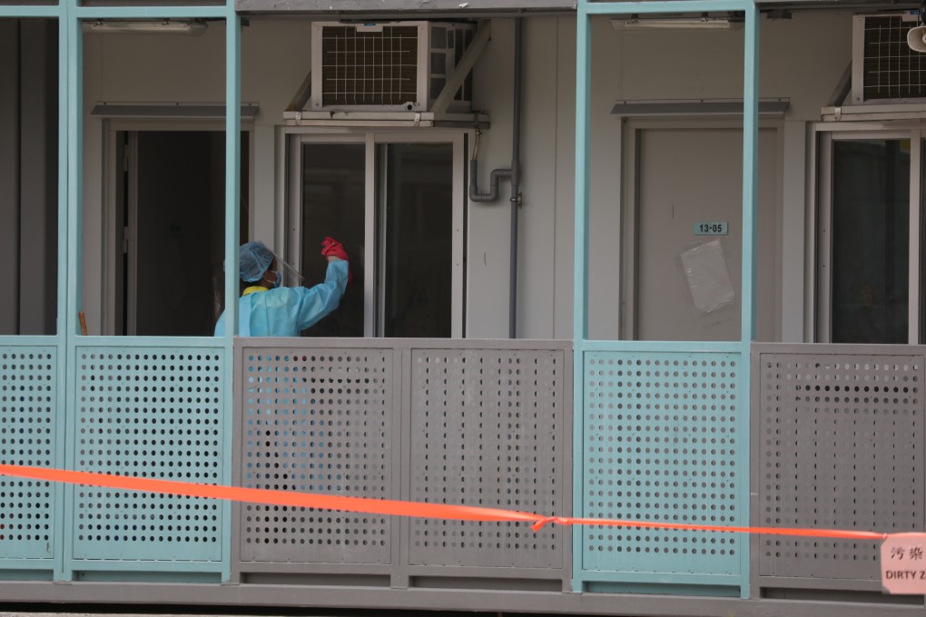 A health worker at the Penny’s Bay Quarantine Centre.  Photo: Yik Yeung -man