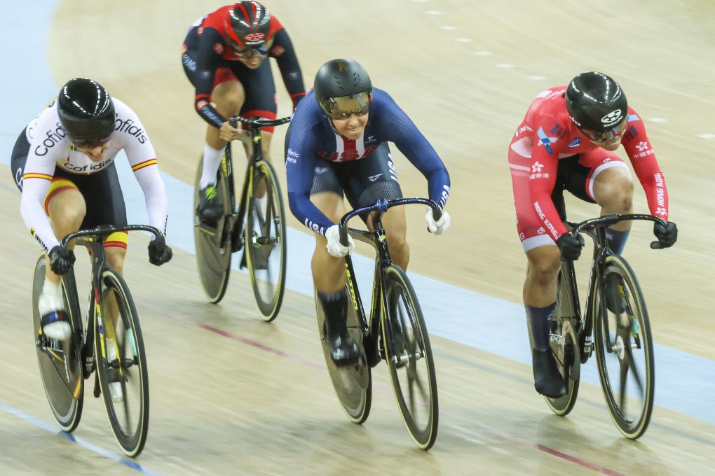 Jessica Lee (right) represents Hong Kong at the 2021 Nations Cup at the Tseung Kwan O velodrome. The 31-year-old decides to call it a day in professional career. Photo: May Tse