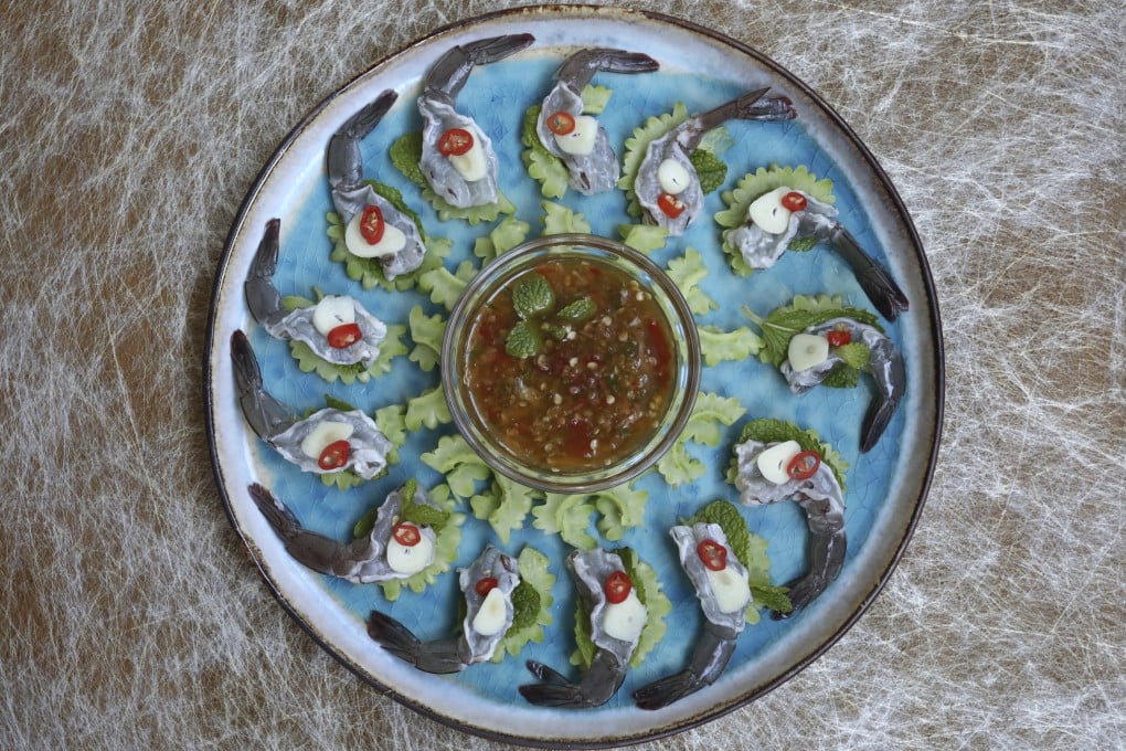 Thai raw prawn salad with bitter melon combines hot, sweet, sour and bitter flavours for the classic Thai taste experience. Photo: Jonathan Wong