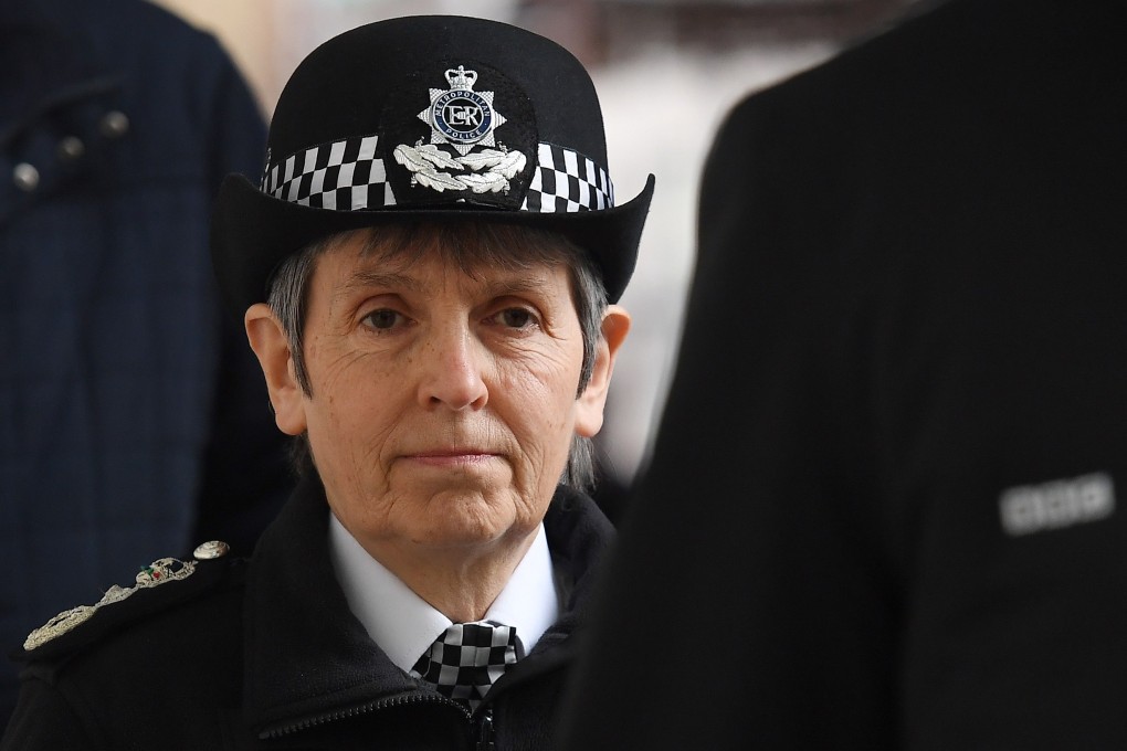 London Police Chief Cressida Dick arrives at the BBC studios in London on Thursday. Photo: EPA-EFE
