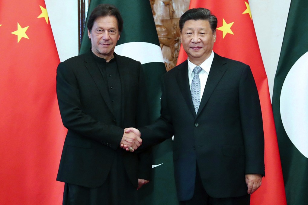 Chinese President Xi Jinping and Pakistani Prime Minister Imran Khan in Beijing in Oct 2019. File photo: Xinhua