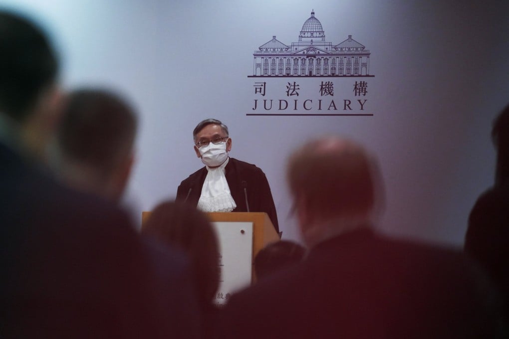 Hong Kong Chief Justice Andrew Cheung Kui-nung meets members of the media at the High Court after attending the ceremonial opening marking the new legal year on January 24. Photo: Reuters