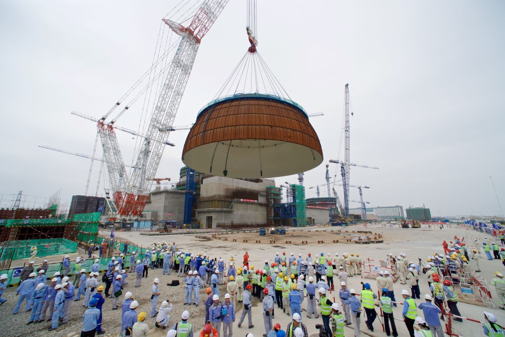 The dome is installed at China’s first Hualong One unit in Fuqing in 2017. CNNC will build a nuclear power plant using the technology in Argentina. Photo: Xinhua