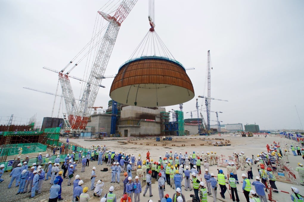 The dome is installed at China’s first Hualong One unit in Fuqing in 2017. CNNC will build a nuclear power plant using the technology in Argentina. Photo: Xinhua