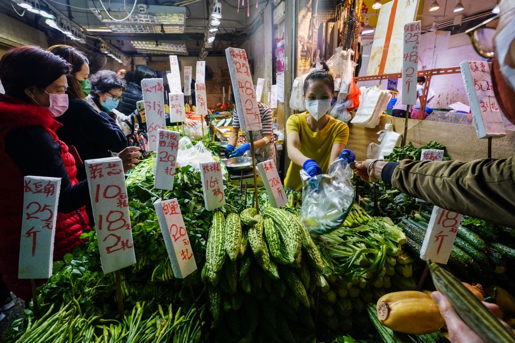 Vegetable prices have remained high for days in Hong Kong given the tighter supply. Photo: Felix Wong