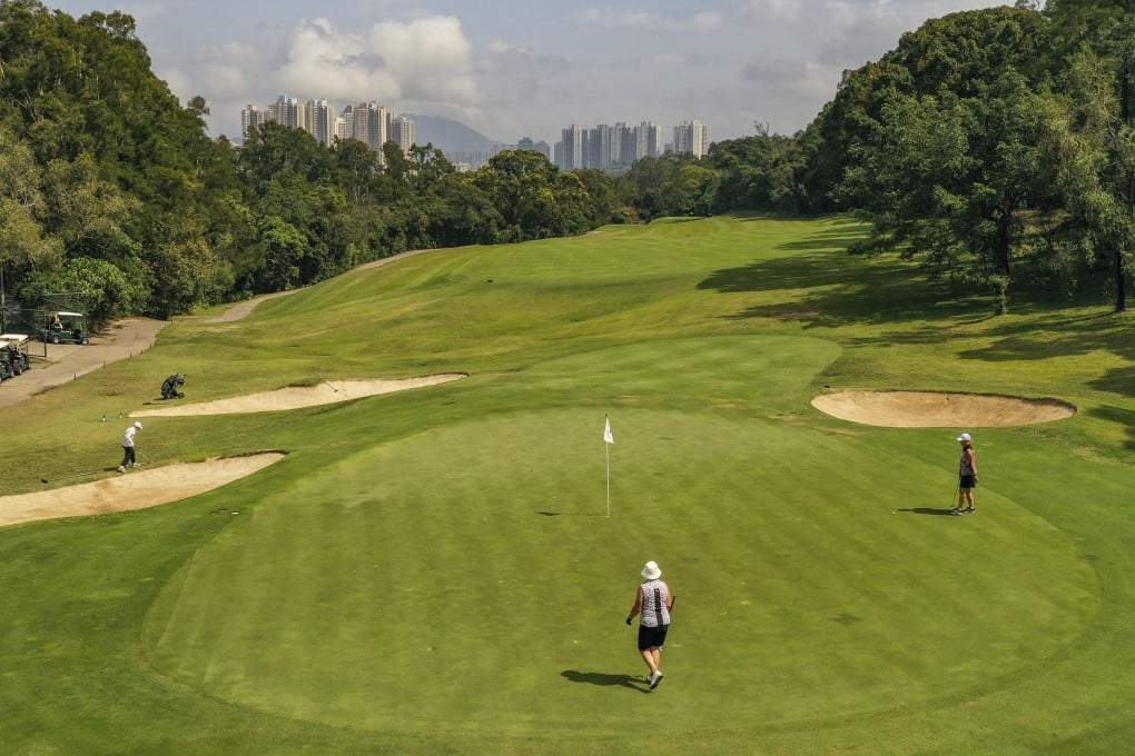 Golfers on the green at the Hong Kong Golf Club in Fanling, which has been closed again under the latest round of pandemic restrictions. Photo: Winson Wong