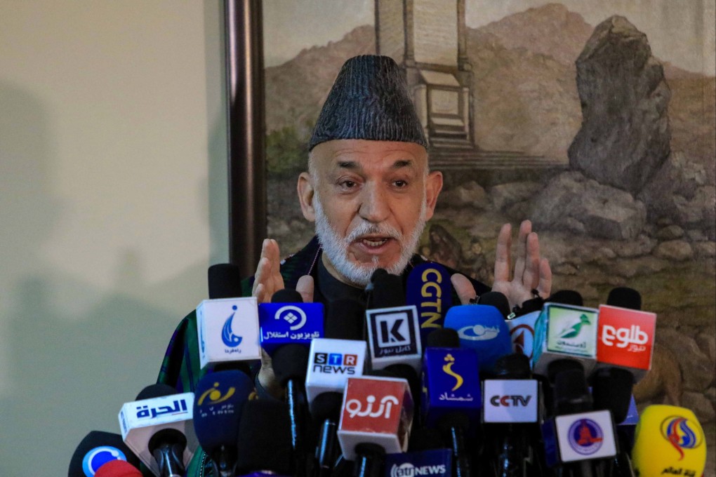 Hamid Karzai, former Afghan president, during a press conference in Kabul, Afghanistan on February 13. Photo: EPA-EFE