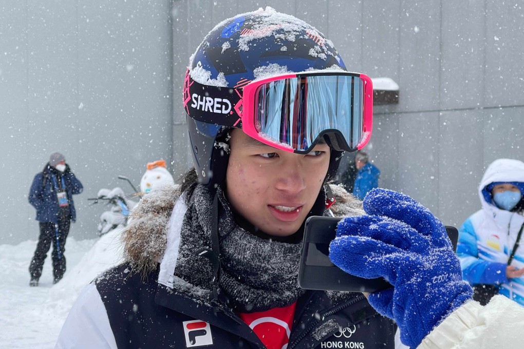 Hong Kong team national Alpine skier Adrian Yung Hau-tsuen after his men’s giant slalom event at the Beijing Winter Olympic Games at the Yanqing National Alpine Skiing Centre. Photo: SF&OC