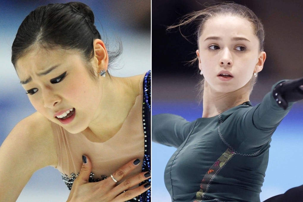 Former South Korean Olympic champion Kim Yuna (left) and Russian Olympic Committee figure skater Kamila Valieva. Photo: AFP, Reuters