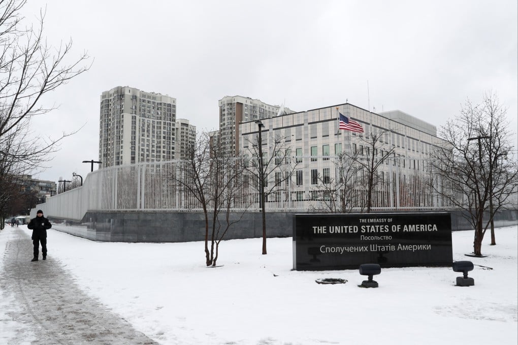 The US embassy is seen in Kyiv, Ukraine on Saturday. Photo: Reuters