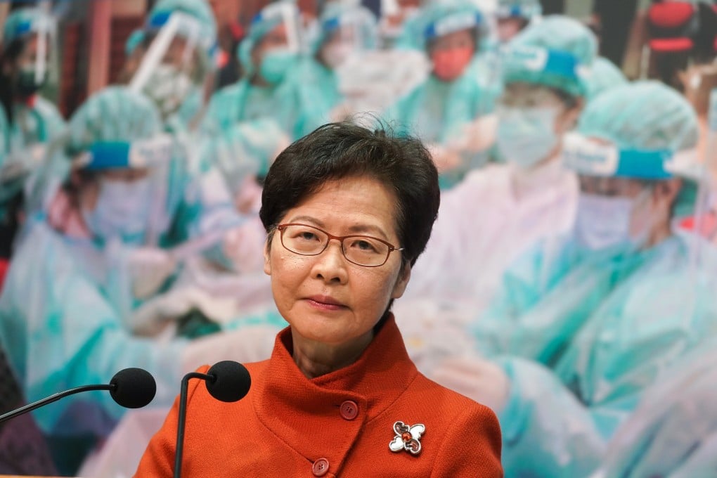 Hong Kong leader Carrie Lam is under mounting pressure to tame the city’s fifth wave of infections. Photo: Robert Ng