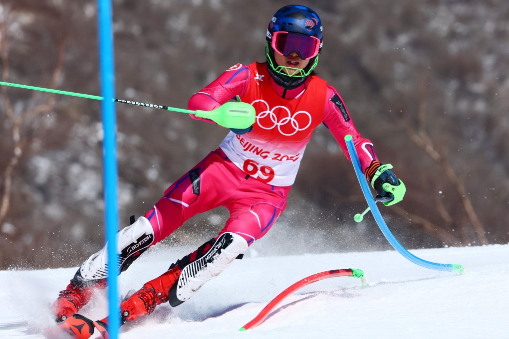 Hong Kong skier Adrian Yung Hau-tsuen in the men’s slalom run event at the Beijing Winter Olympic Games at the Yanqing National Alpine Skiing Centre. Photo: Reuters