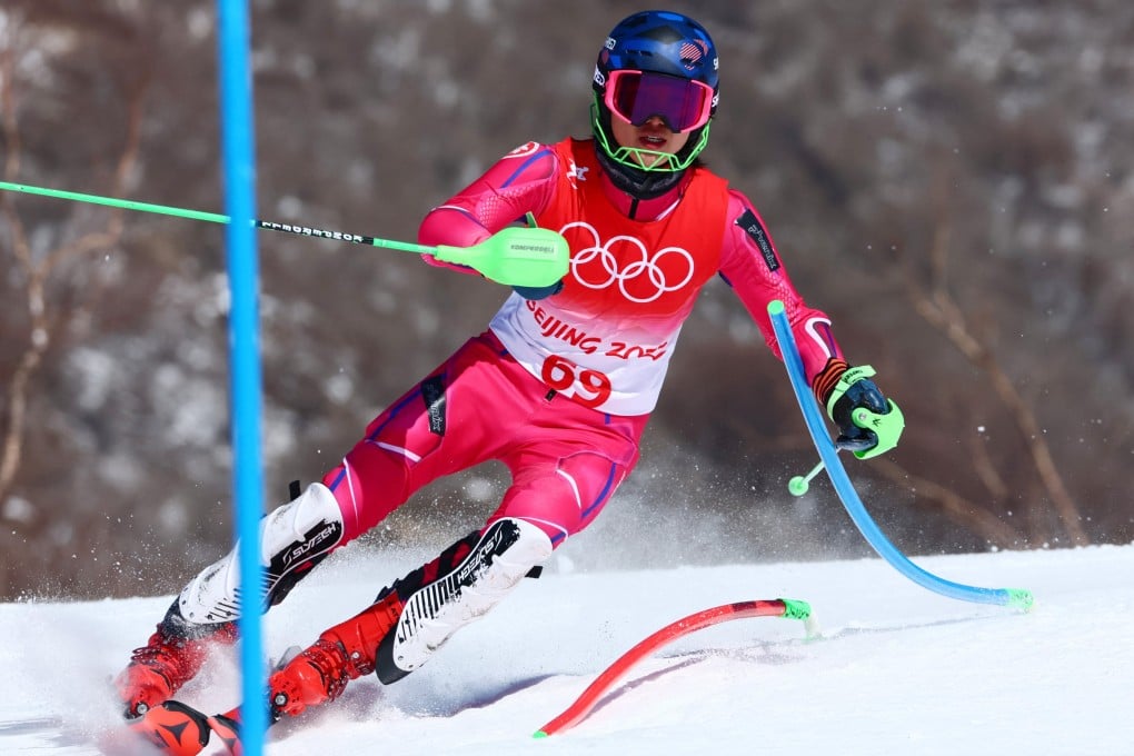 Hong Kong skier Adrian Yung Hau-tsuen in the men’s slalom run event at the Beijing Winter Olympic Games at the Yanqing National Alpine Skiing Centre. Photo: Reuters