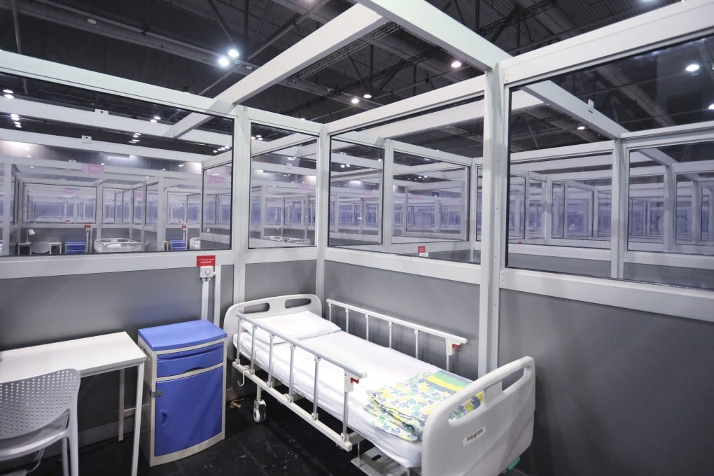 Wards at the makeshift hospital at AsiaWorld-Expo at Chek Lap Kok. Photo: Nora Tam