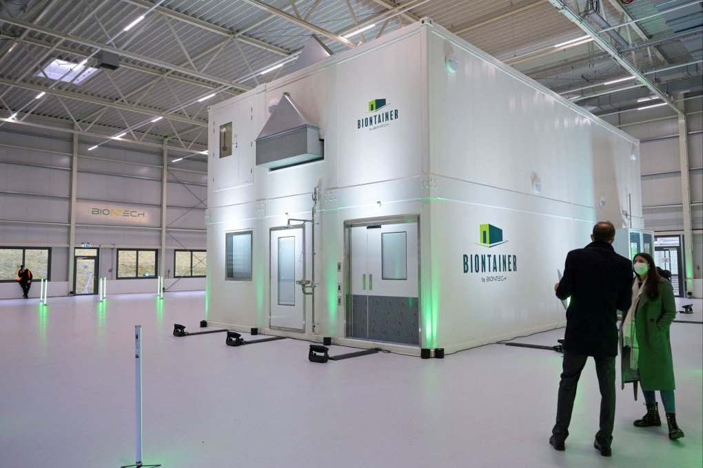 BioNTech’s “BioNtainers”, a container-based production line of mRNA-based vaccines, are displayed at the company’s Marburg plant in Germany on February 11. Photo: Reuters