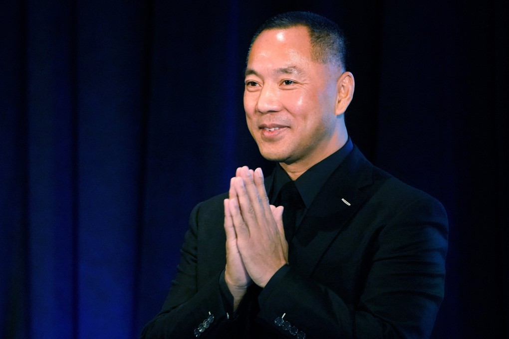 Chinese businessman Guo Wengui holds a news conference with Steve Bannon (not pictured) in New York in November 2018. Photo: Reuters