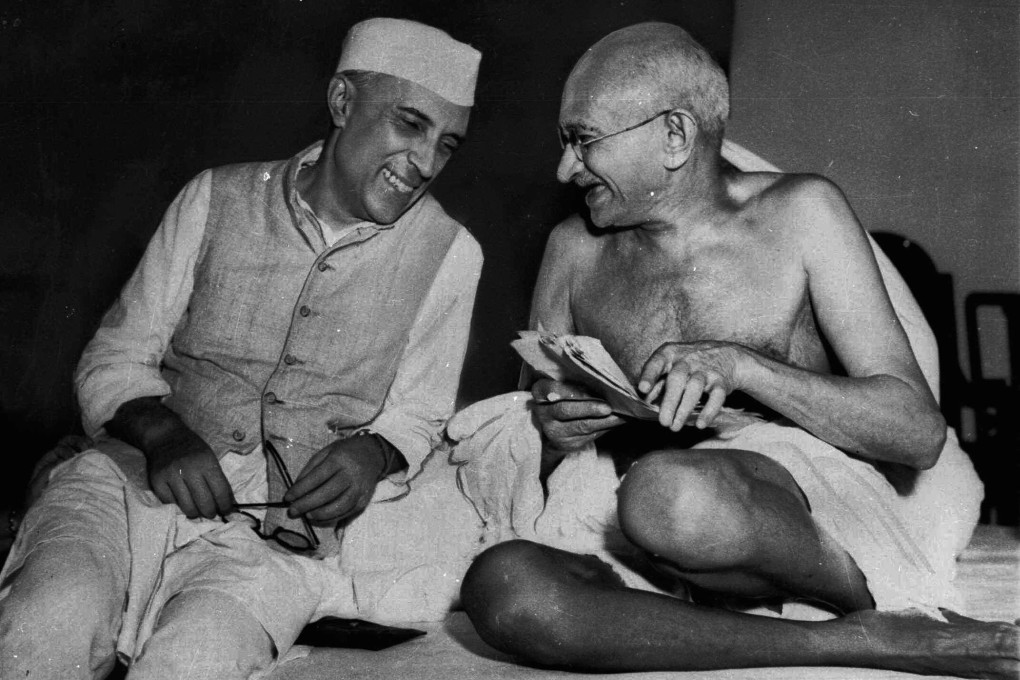 India’s first prime minister, Jawaharlal Nehru, with Mohandas Gandhi, the Mahatma, in 1946.  Photo: AP