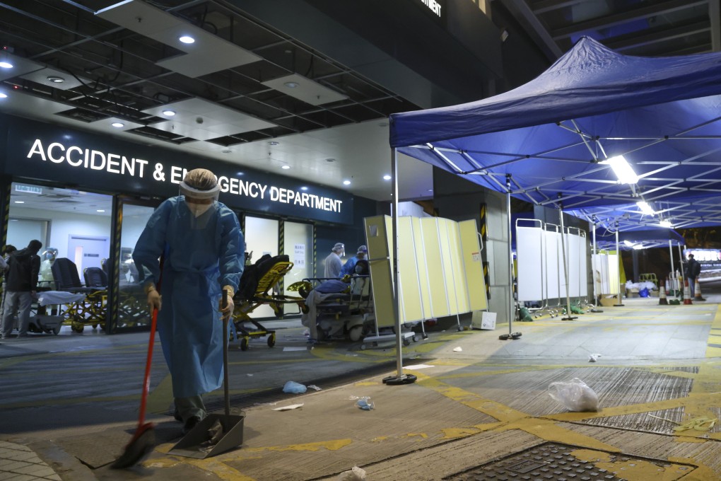 Patients have been moved inside at the accidental and emergency department of Caritas Medical Centre. Photo: May Tse
