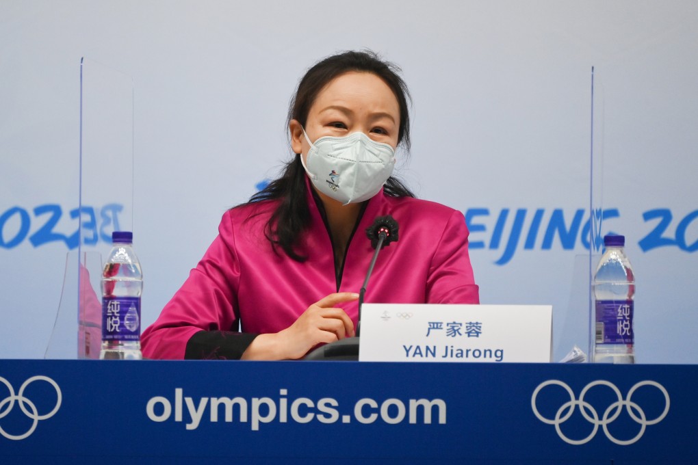 Yan Jiarong, spokesperson of the Beijing Organizing Committee for the Olympic Games (Bocog), addressed the issues of Xinjiang and Taiwan on Thursday. Photo: Xinhua
