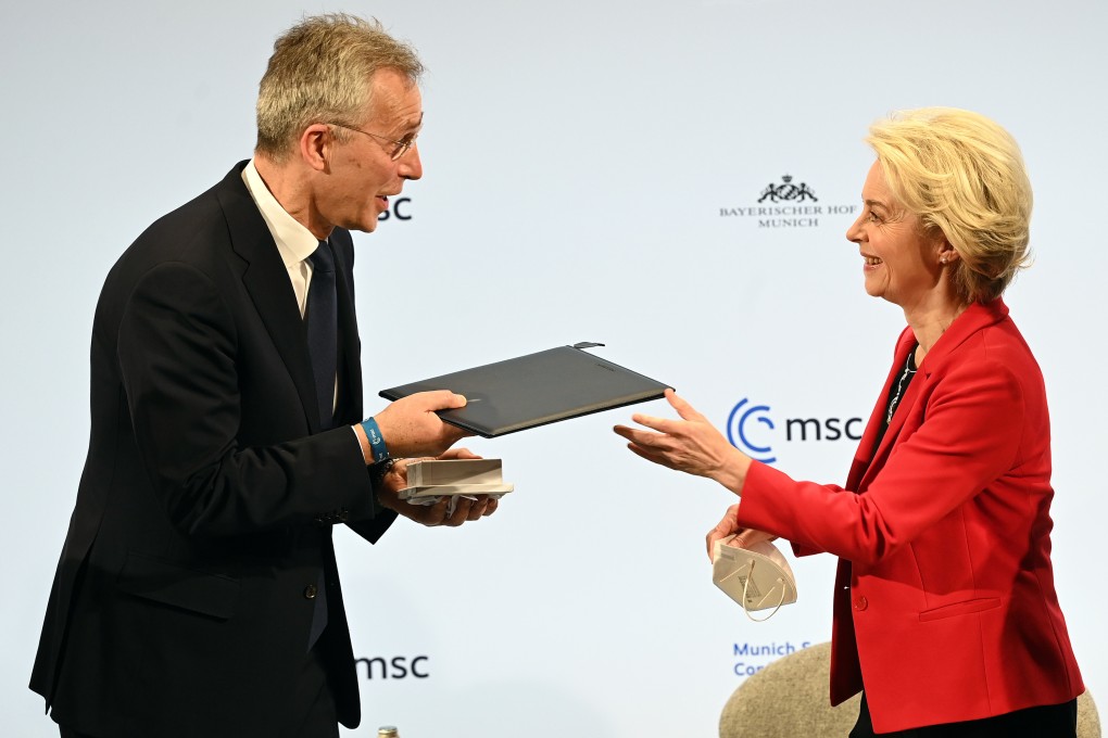 Nato secretary general Jens Stoltenberg and EU chief Ursula von der Leyen at the Munich Security Conference in Germany on Saturday. Photo: dpa