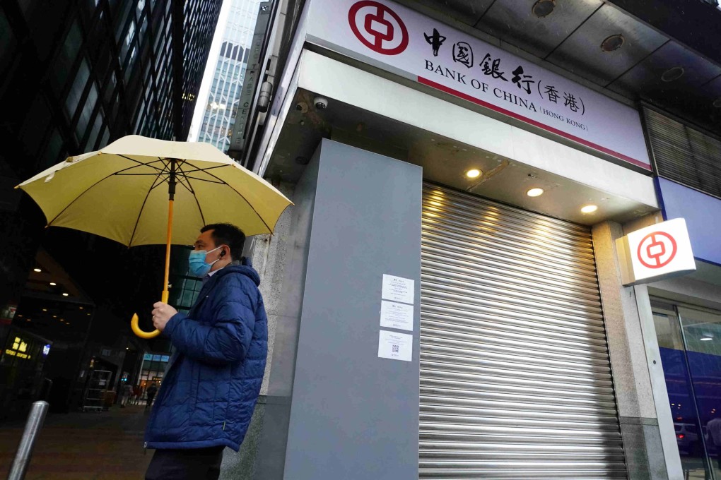Retail banks have suspended branch services to help contain the fifth wave of Covid in Hong Kong. Photo:  SCMP / Felix Wong