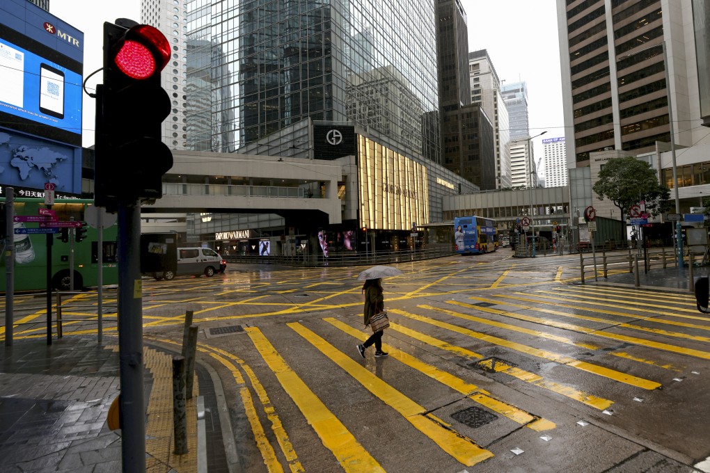 Central business and commercial district is quiet under work from home (WFH) arrangement and tightened social-distancing rules amidst the fifth wave of coronavirus outbreak on 21 February 2022. Photo: Nora Tam