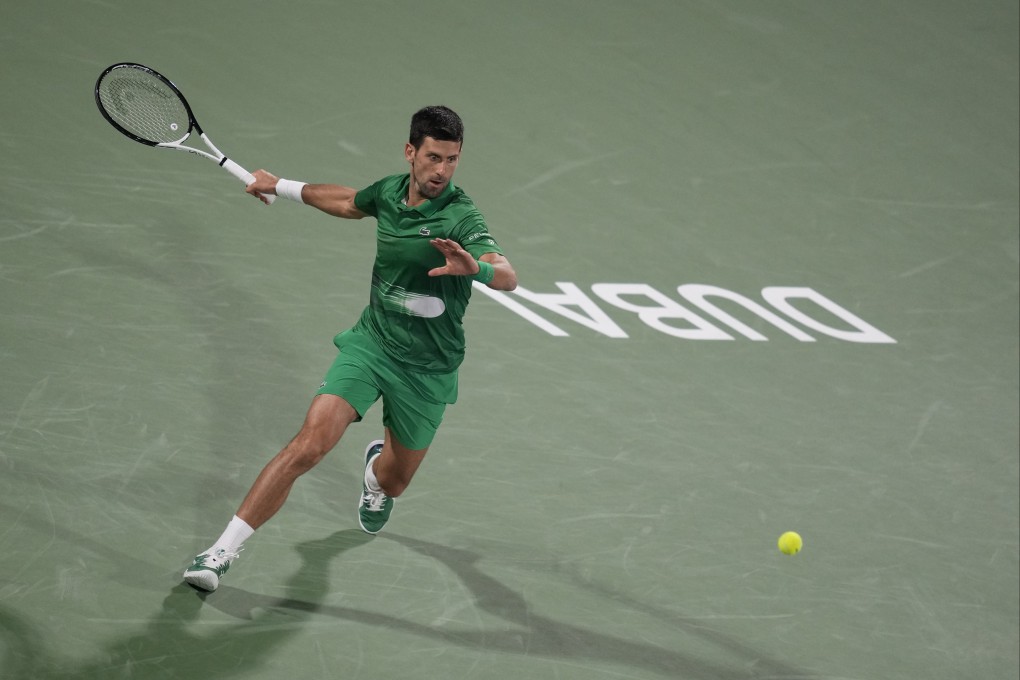 Novak Djokovic returns to competition for the Duty Free Tennis Championship in Dubai. Photo: AP