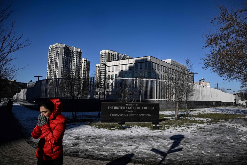 The closed US embassy in Kyiv, Ukraine. Photo: AFP