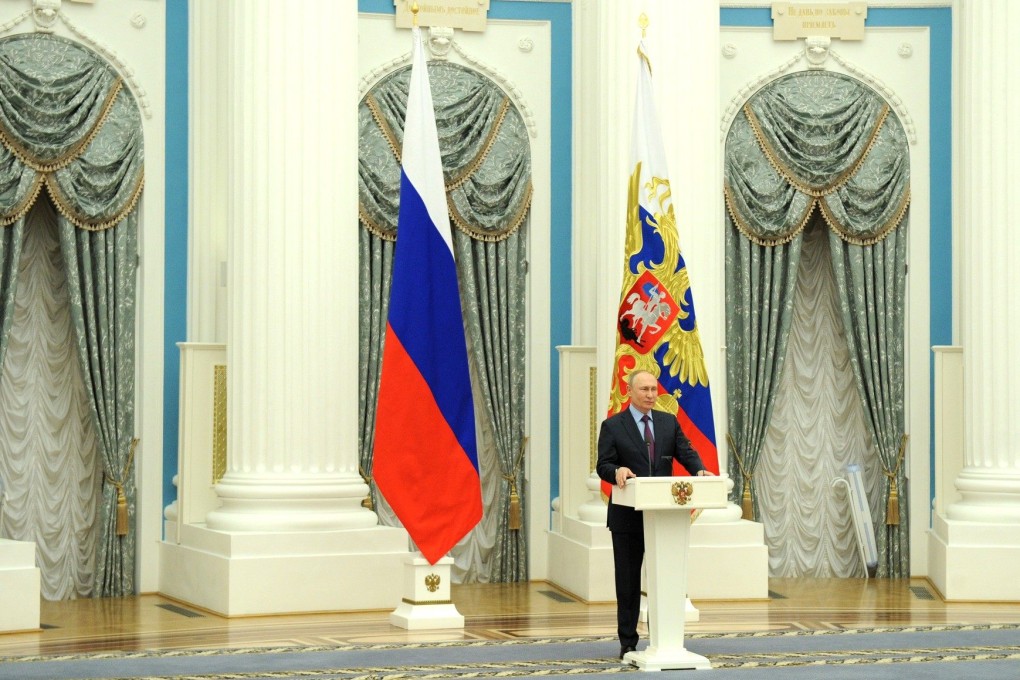 Russian President Vladimir Putin speaks during a press conference at the Kremlin on February 22. Photo: Kremlin/dpa
