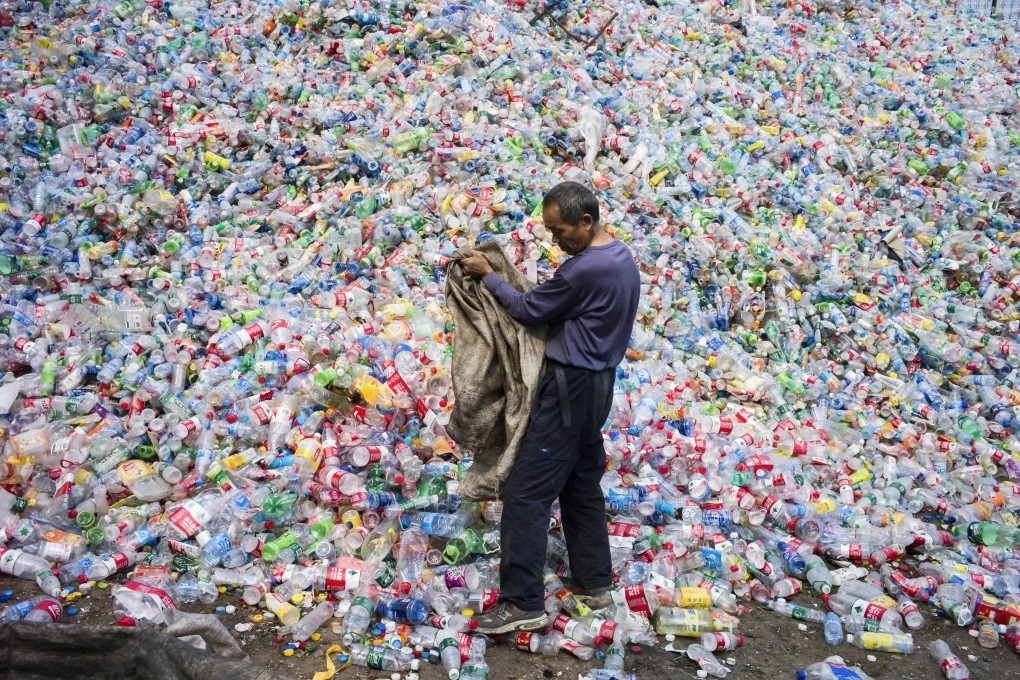 Bottles are sorted for recycling in China, which is the world’s top producer of plastic waste. Photo: AFP