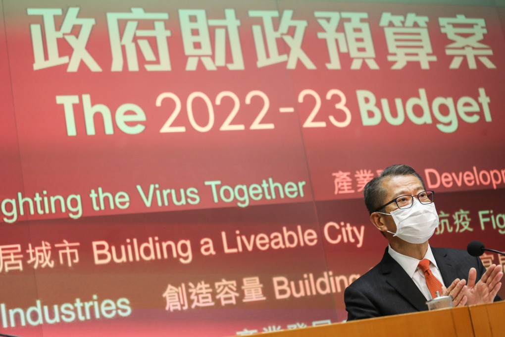 Financial Secretary Paul Chan delivers remarks following his budget speech on Wednesday. Photo: Yik Yeung -man