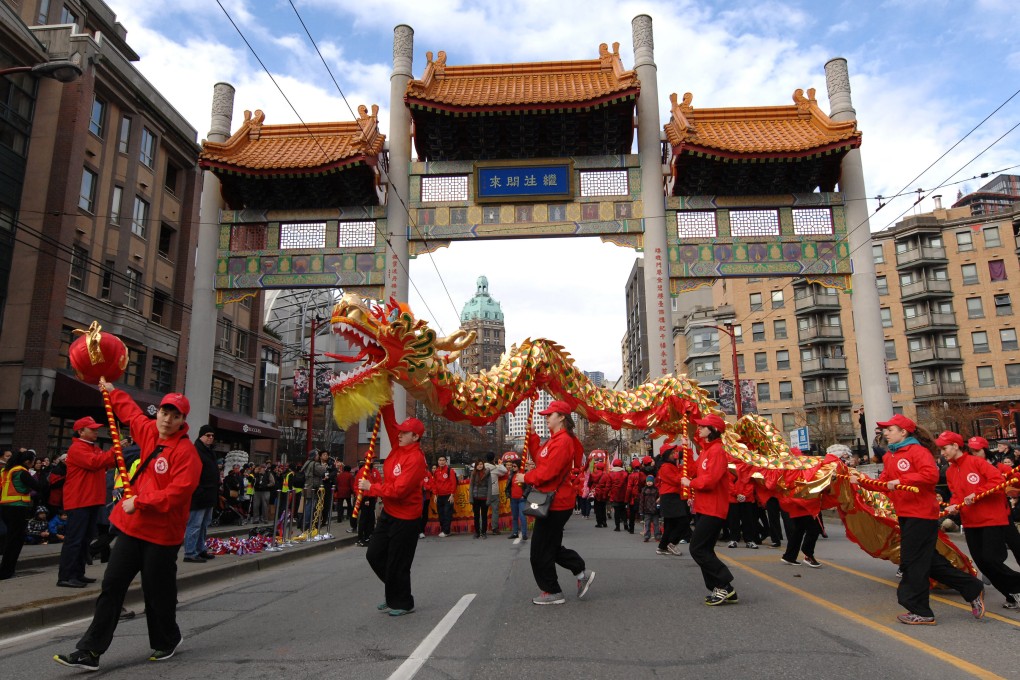 Dragon dancers take part in a Lunar New Year celebration in Vancouver, Canada, in this file photo. Canada’s Chinese communities have been targeted for espionage by the Overseas Chinese Affairs Office, according to a recent court ruling.  Photo: Xinhua