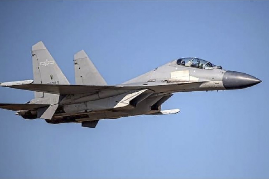 An undated file photo released by the Taiwan Ministry of Defence shows a Chinese J-16 jet. Photo: Taiwan Ministry of Defence via AP
