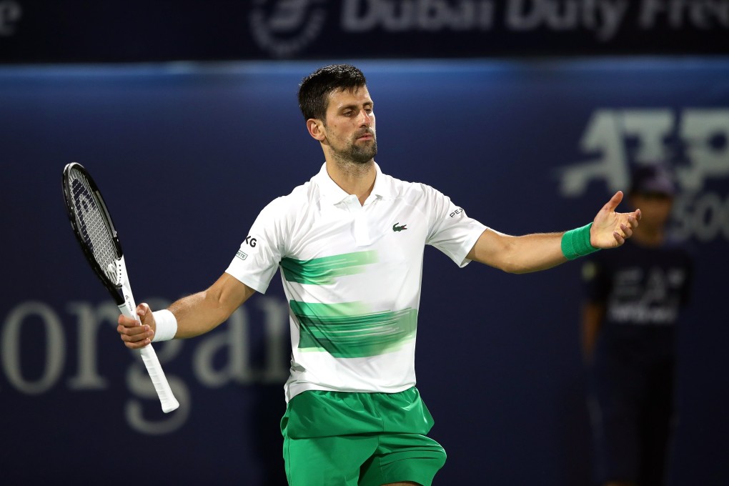 Novak Djokovic during his quarter final match against Jiri Vesely of the Czech Republic in Dubai. Photo: EPA-EFE