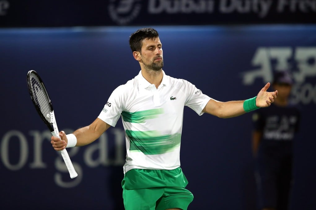 Novak Djokovic during his quarter final match against Jiri Vesely of the Czech Republic in Dubai. Photo: EPA-EFE