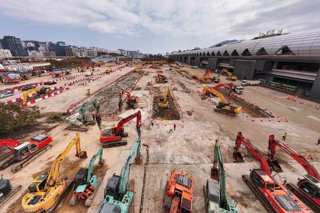 Work continues on an isolation facility at Kai Tak site. Photo: Martin Chan