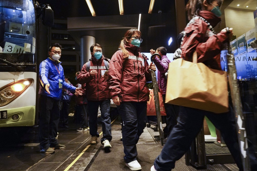 Medical experts from mainland China arrive in Hong Kong on February 19 to assist with anti-epidemic operations. Photo: Felix Wong