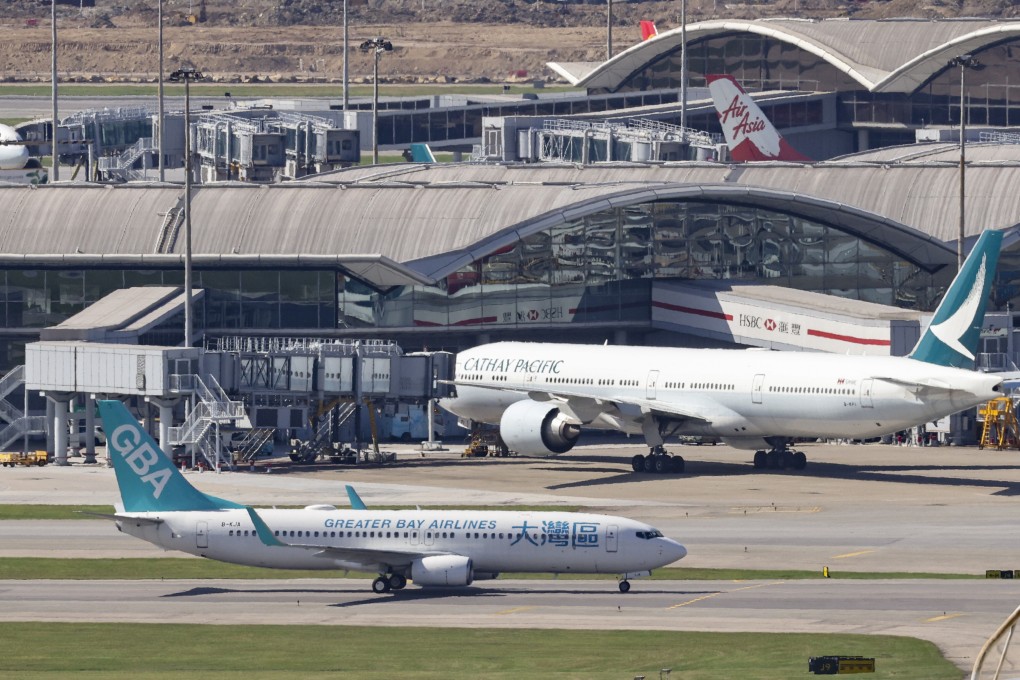 Greater Bay Airlines first aircraft has arrived in Hong Kong International Airport. Photo: K. Y. Cheng