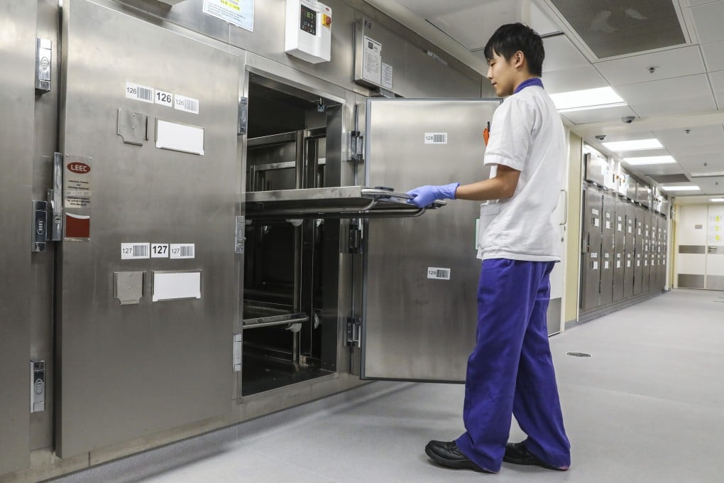 A hospital source says the use of refrigerated containers is a contingency plan as mortuaries in the city are running out of space. Photo: K. Y. Cheng