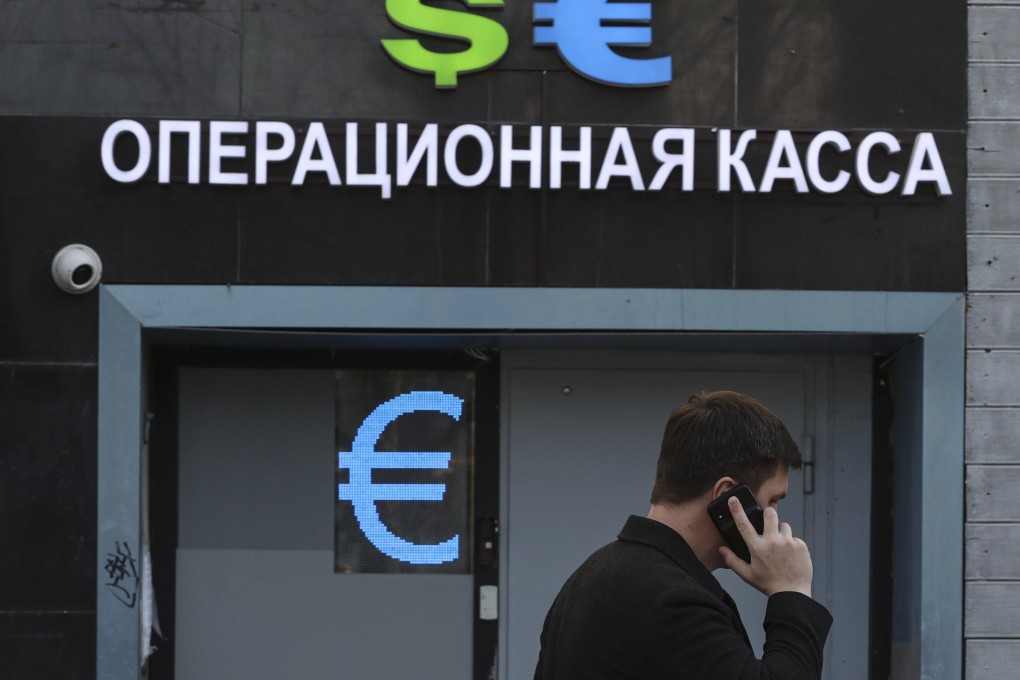 A currency exchange office in Moscow on 28 February 2022. Photo: EPA-EFE