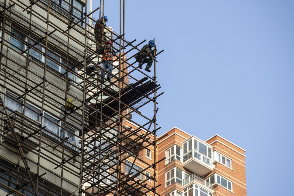 A construction site in Shanghai. Some signs of a recovery were visible towards the end of February, after some relief measures were extended to the property sector by Beijing. Photo: Bloomberg