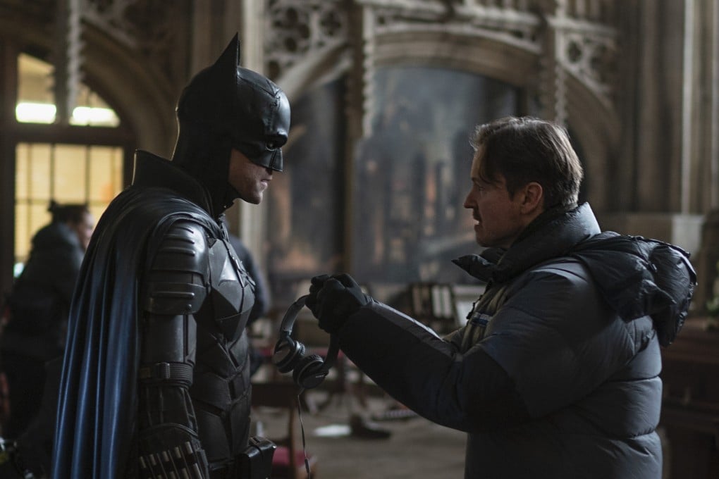 Robert Pattinson (left) and director Matt Reeves on the set of The Batman. Photo: Warner Bros Pictures via AP