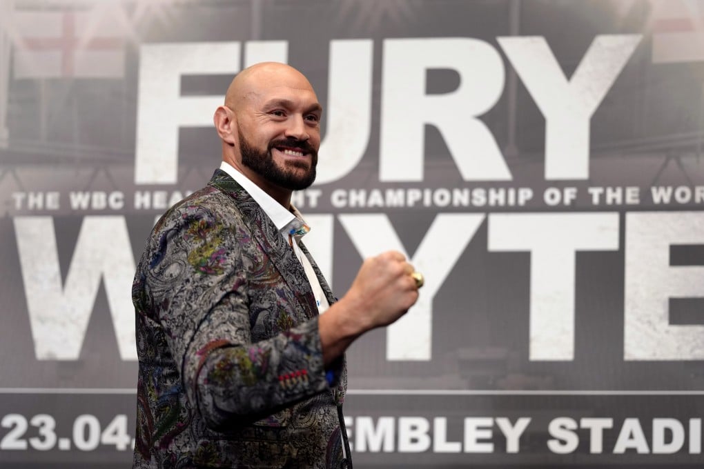 British boxer Tyson Fury attends a press conference at Wembley Stadium for his fight against Dillian Whyte – who no-showed the event. Photo: John Walton/PA Wire/dpa