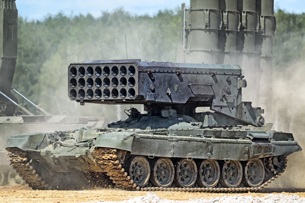 The Russian army’s TOS heavy flamethrower system can be armed with thermobaric rockets. Photo: Shutterstock