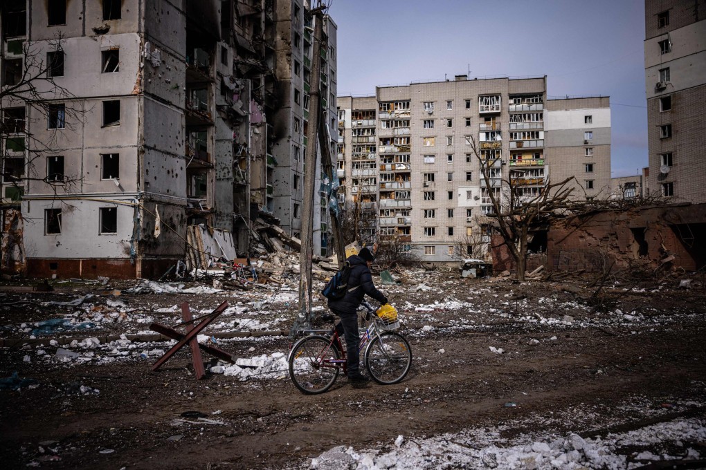 Residential buildings damaged by deadly shelling in the northern Ukrainian city of Chernihiv. Photo: AFP