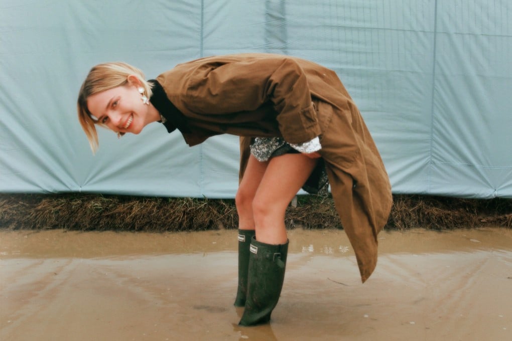 A look from British outerwear brand Barbour’s collaboration with Alexa Chung